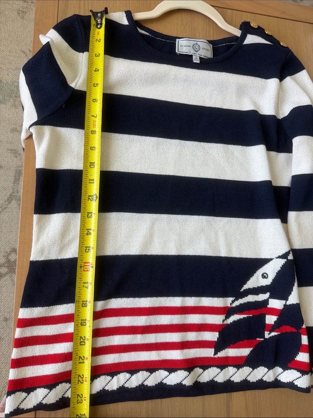 Rare Vintage 1990s St. John Sport by Marie Gray Nautical Sailboat Intarsia Sweat - Picture 12 of 14